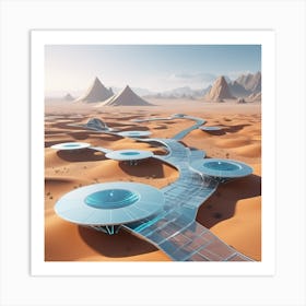 Futuristic Desert Landscape Art Print