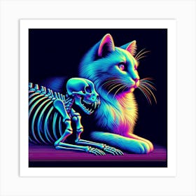 Skeleton Cat 1 Art Print