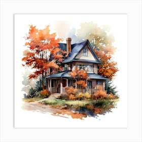 Watercolor House Painting Art Print