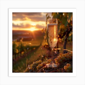 Sunset In The Vineyard 1 Art Print