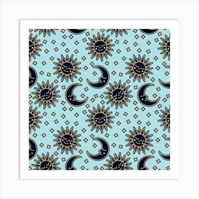 Sun And Moon Pattern 1 Art Print