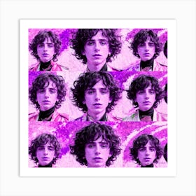 Timothée in Lavender: A Warholian Ode to Modern Ephemera Art Print