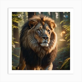 Lion In The Forest Art Print