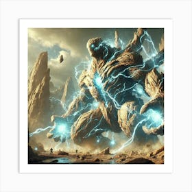 Elder Elementals Drawing Power From Land Art Print