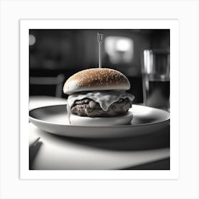 Burger On A Plate 12 Art Print