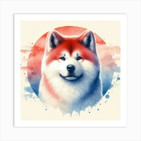 Watercolor Akita Inu 4 Art Print