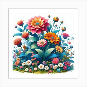 Colorful Flowers Art Print