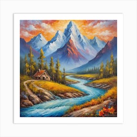 mountain and valley Art Print