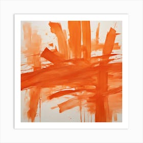 Abstract Orange Painting 2 Art Print