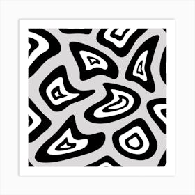 Black And White Abstract Pattern Art Print