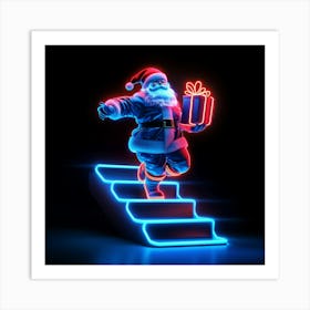 Santa Claus On The Stairs Poster