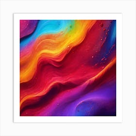 Wavy Rainbow Color Art Print