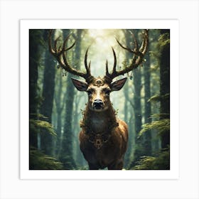 Deer In The Forest 57 Art Print