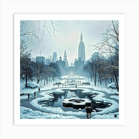 Winter In New York City 2 Art Print