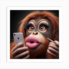 Orangutan Selfie 1 Art Print