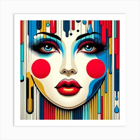 Pop Art Abstract Style Woman Art Print