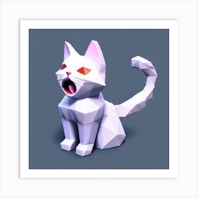 Low Poly Cat Low Poly Creatures Art Print