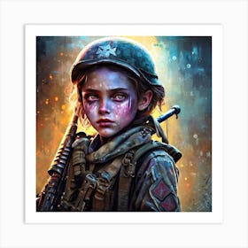 Girl Soldier WW2 Art Print