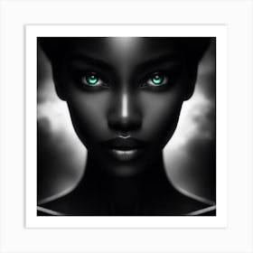 Black Woman With Green Eyes 26 Art Print