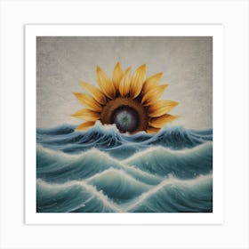 Sunflower In The Ocean Art Print