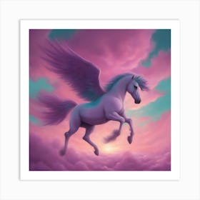 Unicorn In The Clouds Art Print