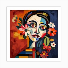 Woman With Flowers 7 Art Print