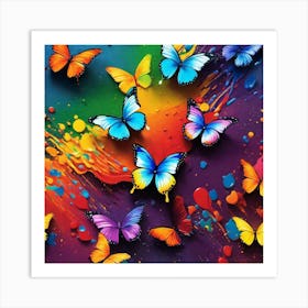 Colorful Butterflies 74 Art Print