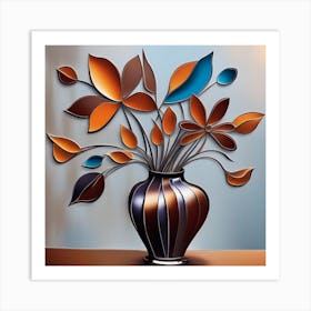 Abstract Flowers In A Vase Art Print