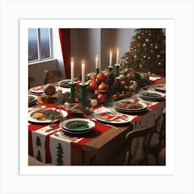 Christmas Table Setting 53 Art Print