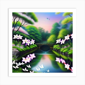 Asian Landscape Painting Art Print