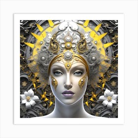 Woman With A Golden Crown Art Print