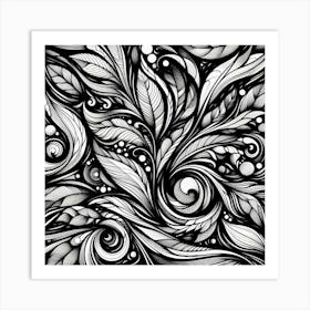 Black and White Abstract Art 388 Art Print