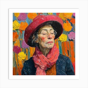 Woman In A Red Hat Art Print