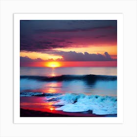 Sunset At The Beach 317 Art Print