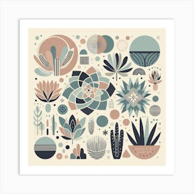 Scandinavian style, Flowers Art Print