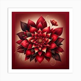 Red Dahlia Art Print