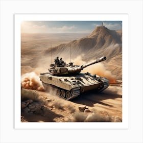 M60 Tank In The Desert 1 Art Print