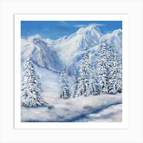 Snowy Mountains 1 Art Print