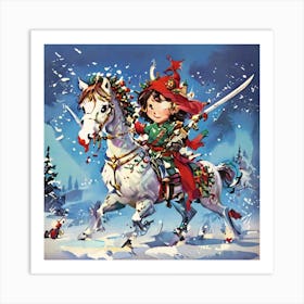 Elf On Horseback Art Print