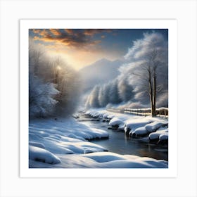 Winter Landscape Painting 3 Art Print