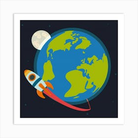 Earth In Space Art Print