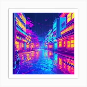 Neon City Street Art 1 Art Print