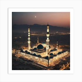 Islamic Mosque At Dusk 1 Art Print