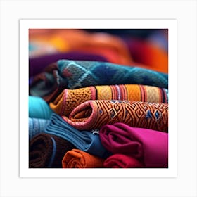 Colorful Textiles 1 Art Print