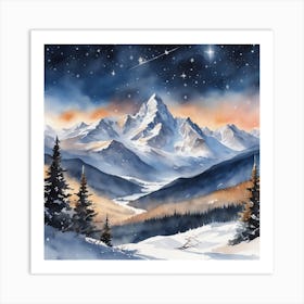 Snowy Mountains 18 Art Print