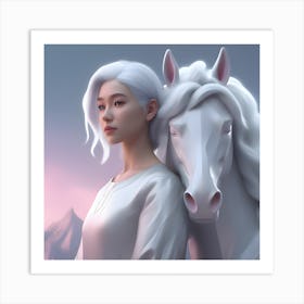 White Horse Art Print