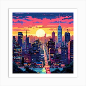 Pixelated Pop Art Cityscapes Or Landscapes Reimagined In A Pixelated Style Reminiscent 4 Art Print