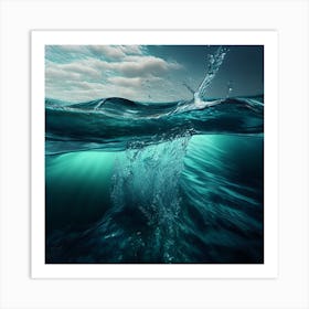 Underwater Water Splash Art Print