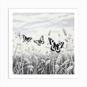 Butterflies In The Grass 1 Art Print