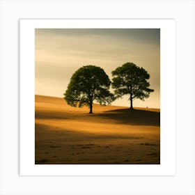 Two Trees In A Field Art Print